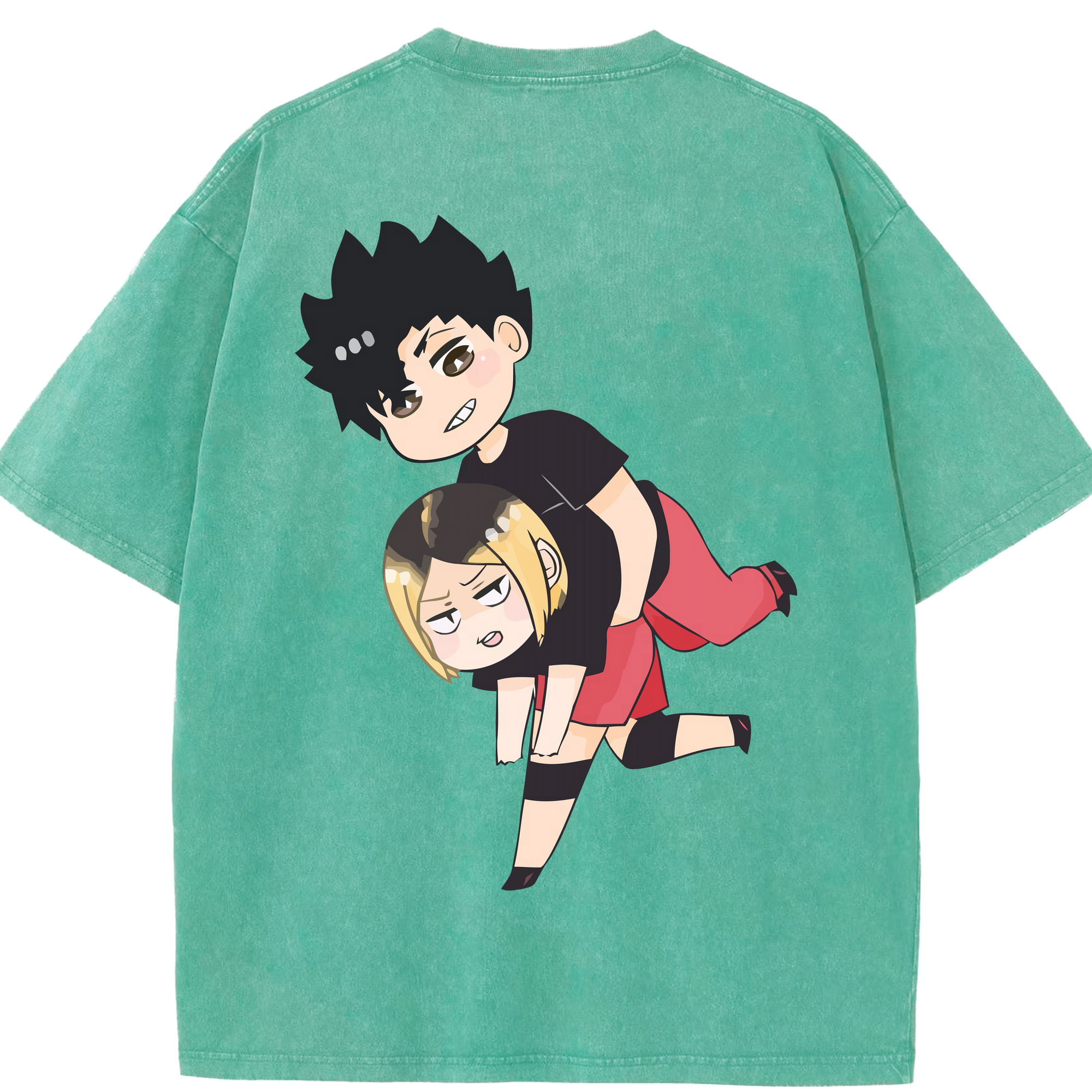 （画像用） ハイキュー!! Haikyu!! 綿100% ヴィンテージ風 半袖Tシャツ（背面プリント）